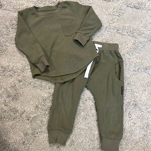 Gently worn Little Bipsy waffle jogger set [18-24m]
